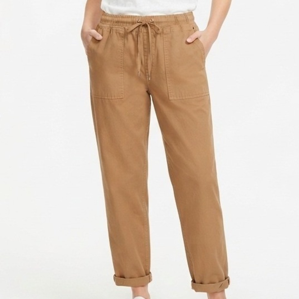 Tommy Hilfiger Jogger Pants Womens Large Tan Khaki Drawstring Utility Casual